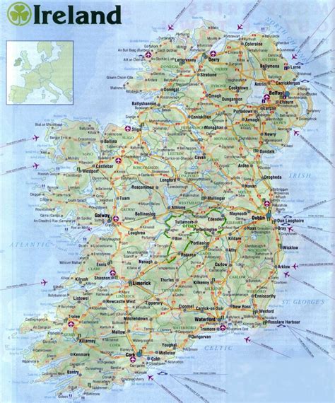 detailed map of ireland printable.